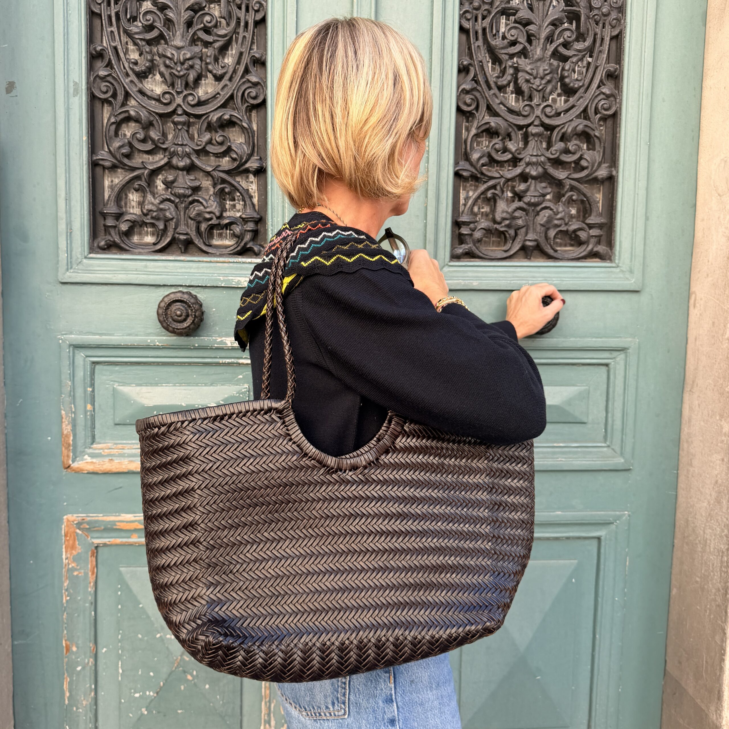 Cabas Cuir Chocolat L