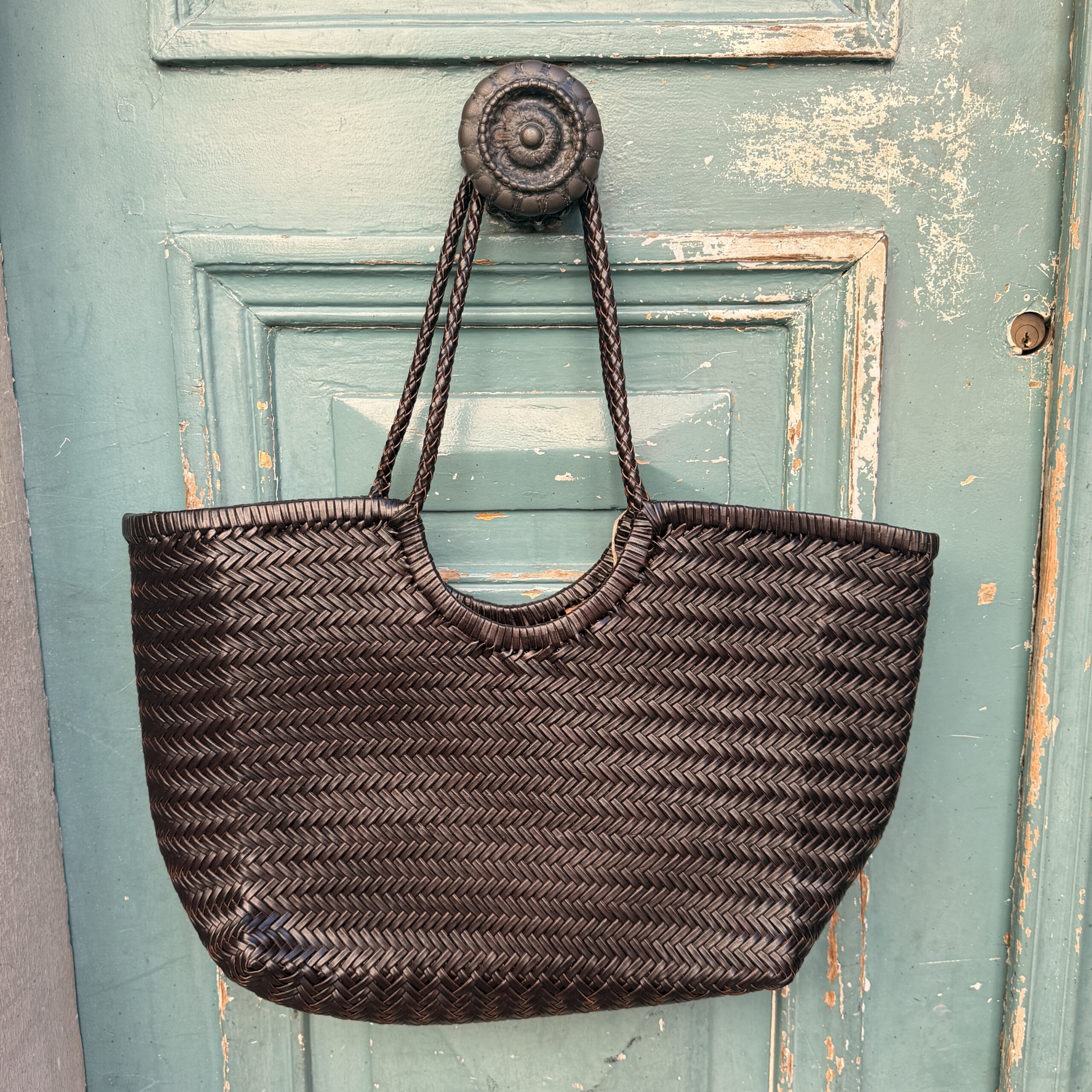 Cabas Cuir Chocolat L