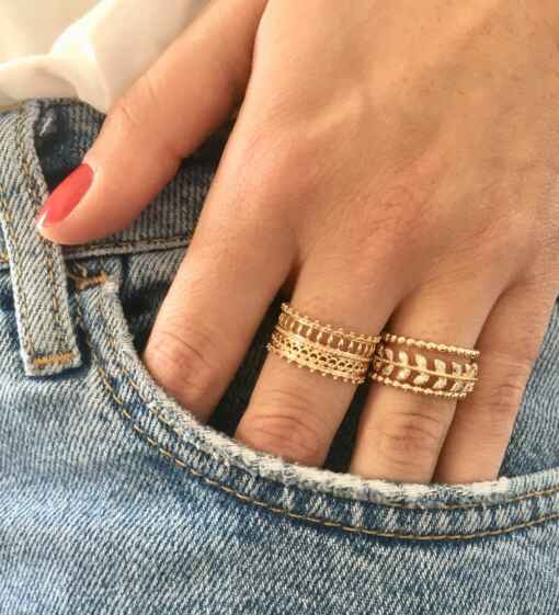 Bagues en plaqué or 3 microns