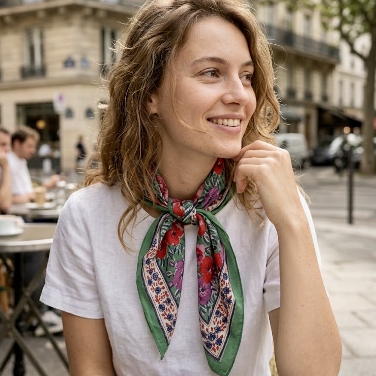 Foulard Indore vert