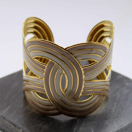 Manchette émaillée beige