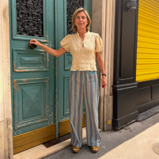 Pantalon à rayures de couleur