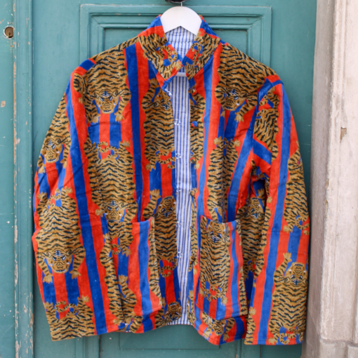 Veste Indienne velours léopard