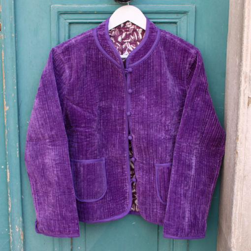 Veste Indienne velours violette